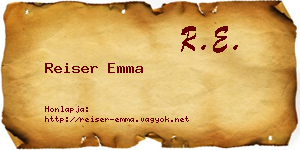 Reiser Emma névjegykártya